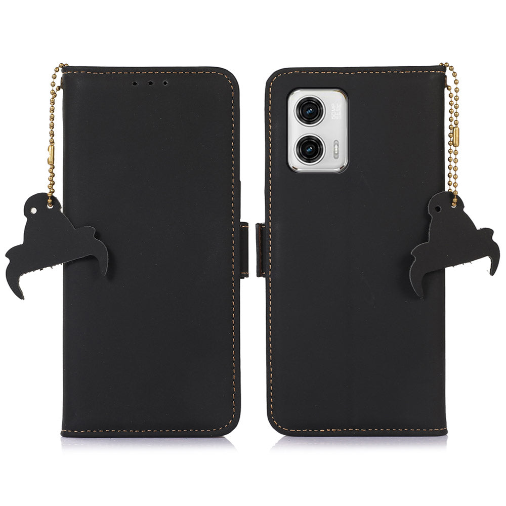 For Motorola Moto G73 5G Phone Stand Case Genuine Cow Leather RFID Blocking Wallet Phone Cover For Motorola Moto G73 5G Phone Stand Case Genuine Cow Leather RFID Blocking Wallet Phone Cover